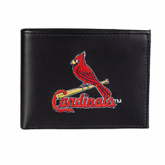 St Louis Cardinals Black Bi-Fold Embroidered Wallet w/ RFID Blocking, MLB, Home
