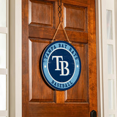 Tampa Bay Rays Round Door Décor with Hanging Rope, 18x18, MLB, Home