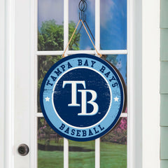 Tampa Bay Rays Round Door Décor with Hanging Rope, 18x18, MLB, Home