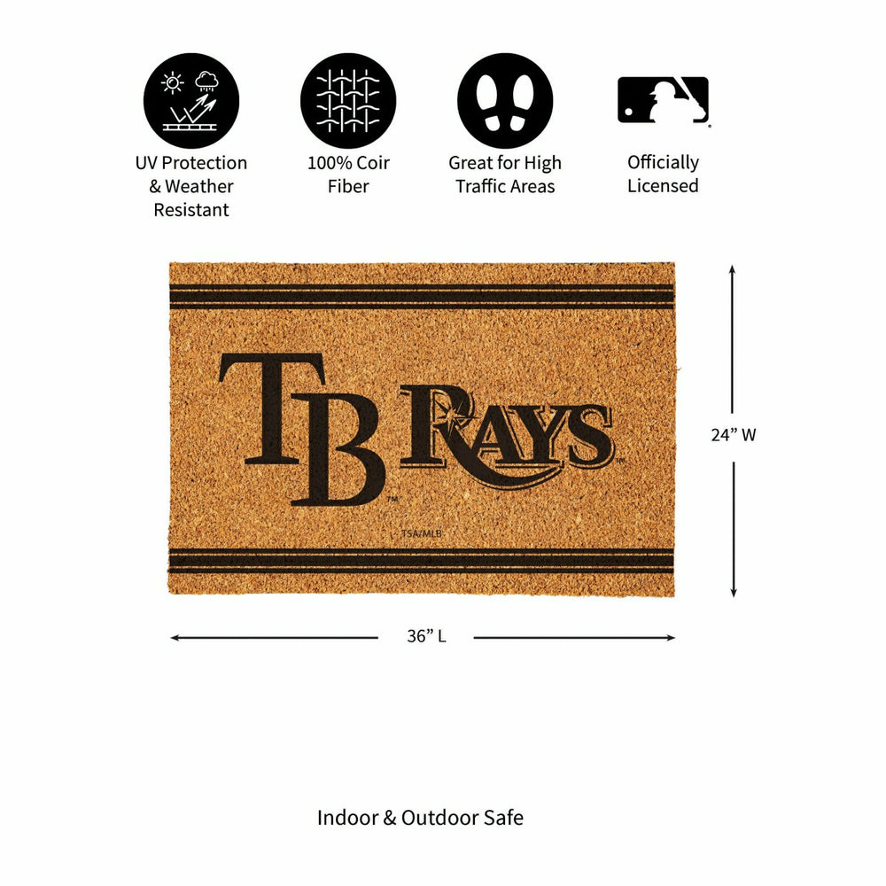 Tampa Bay Rays Large One Color Coir Mat, 36"x24", MLB