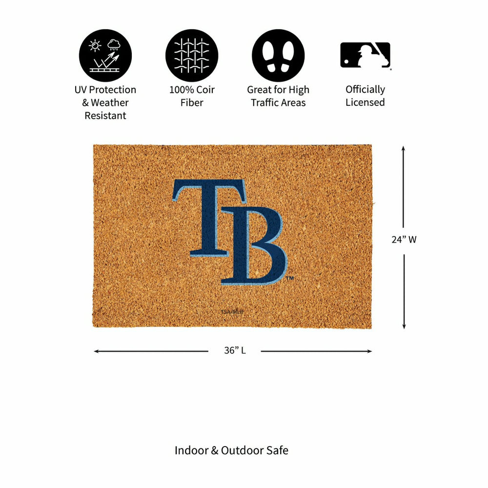 Tampa Bay Rays Large Full Color Coir Mat, 36"x24", MLB