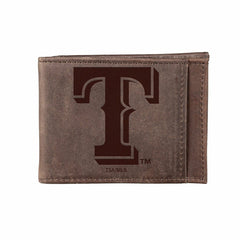 Texas Rangers Front Pocket Wallet w/ RFID Blocking Brown, MLB, Home
