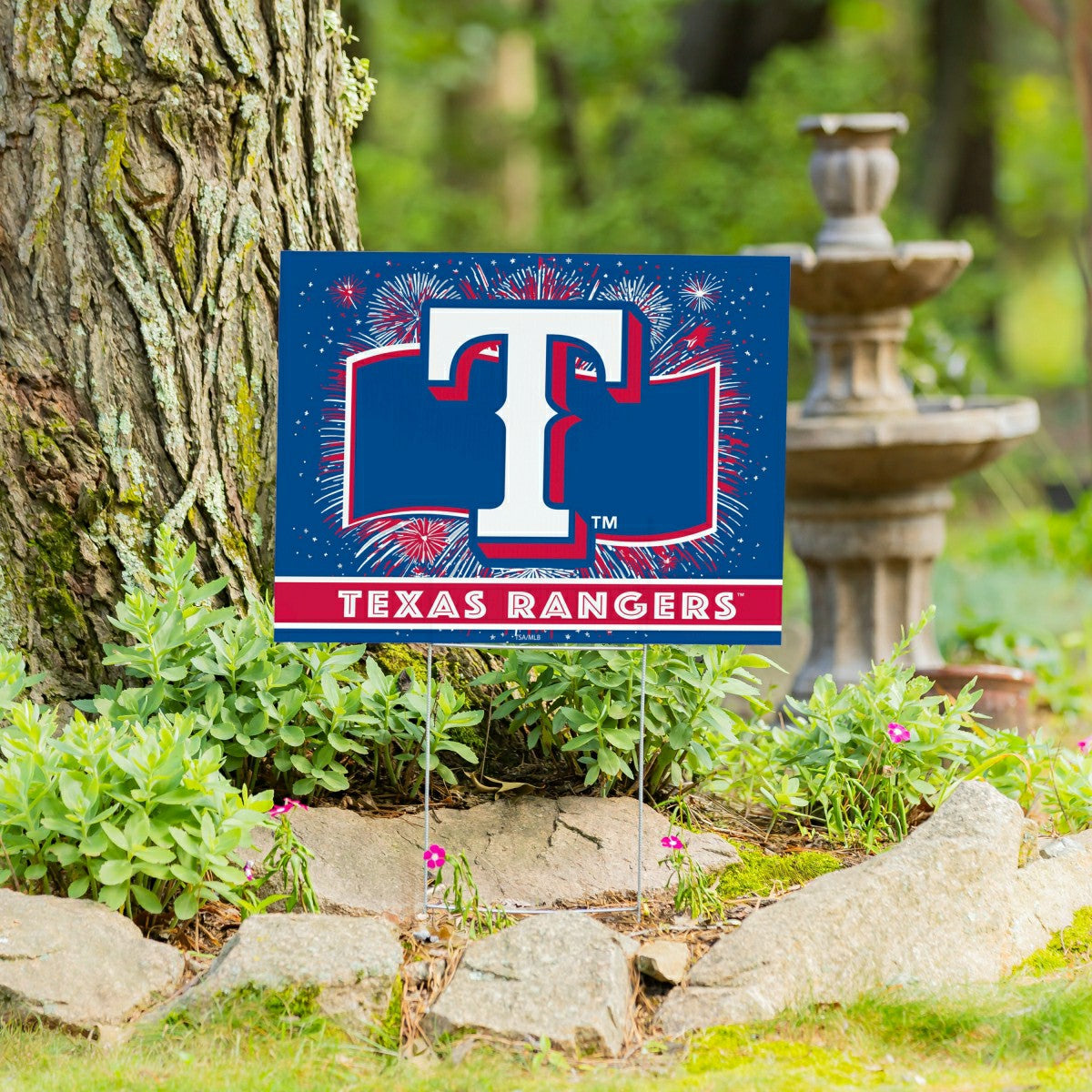 Texas Rangers Yard Sign, Patriotic, MLB, Home