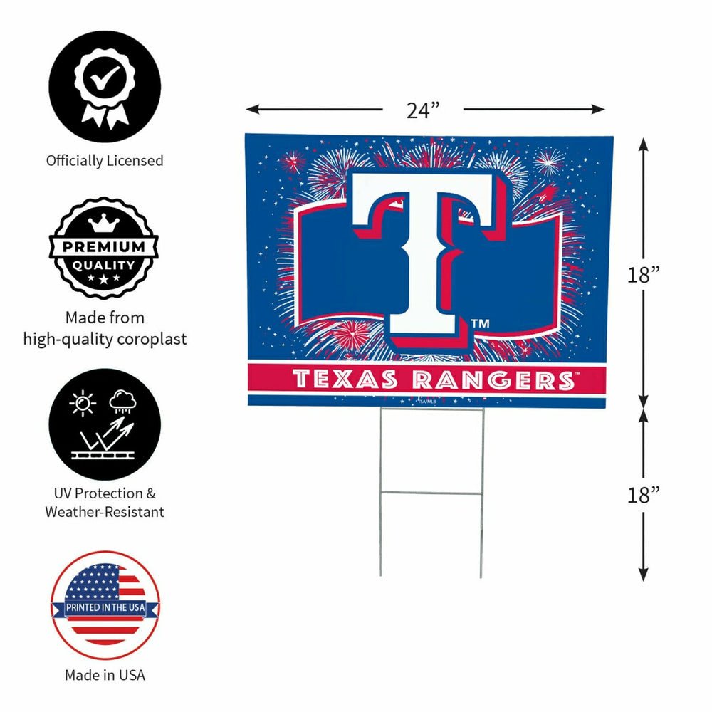 Texas Rangers Yard Sign, Patriotic, MLB, Home