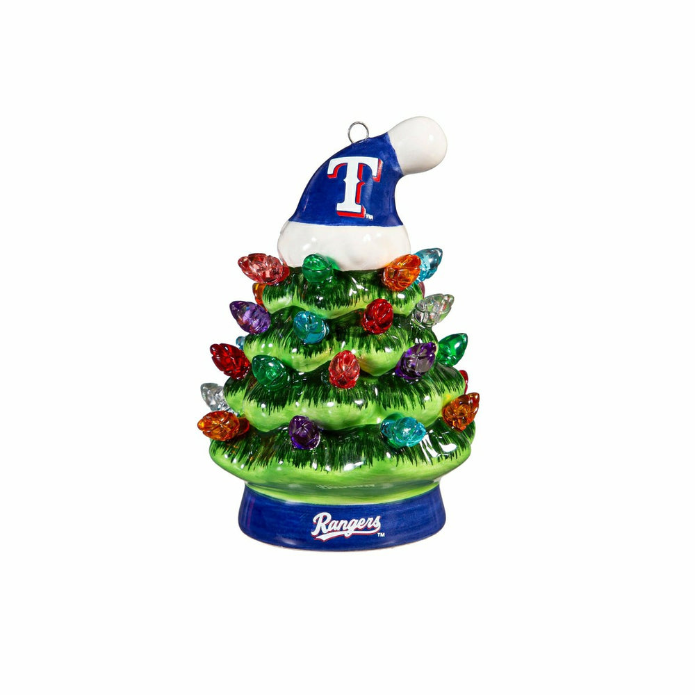 Texas Rangers 4" Mini LED Tabletop Christmas Tree, Set of 2, MLB, Home