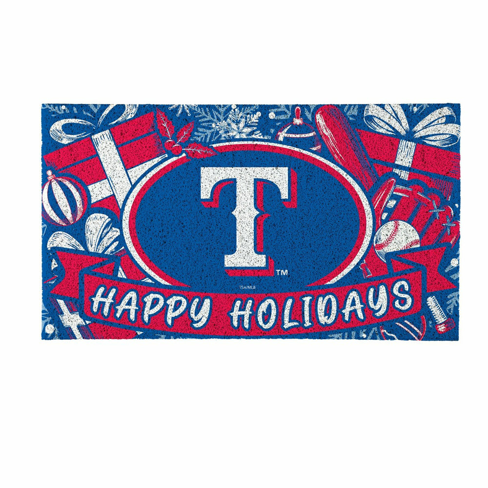 Texas Rangers Holiday PVC Mat, 28"x16", MLB