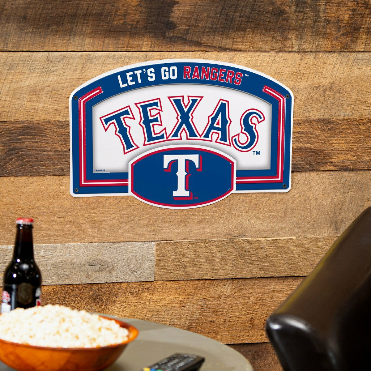Texas Rangers USA Embossed Steel Wall Sign, 11" x 17", MLB, Home