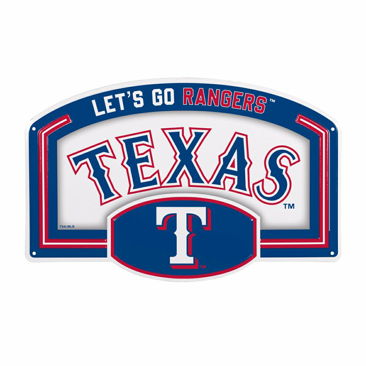 Texas Rangers USA Embossed Steel Wall Sign, 11" x 17", MLB, Home