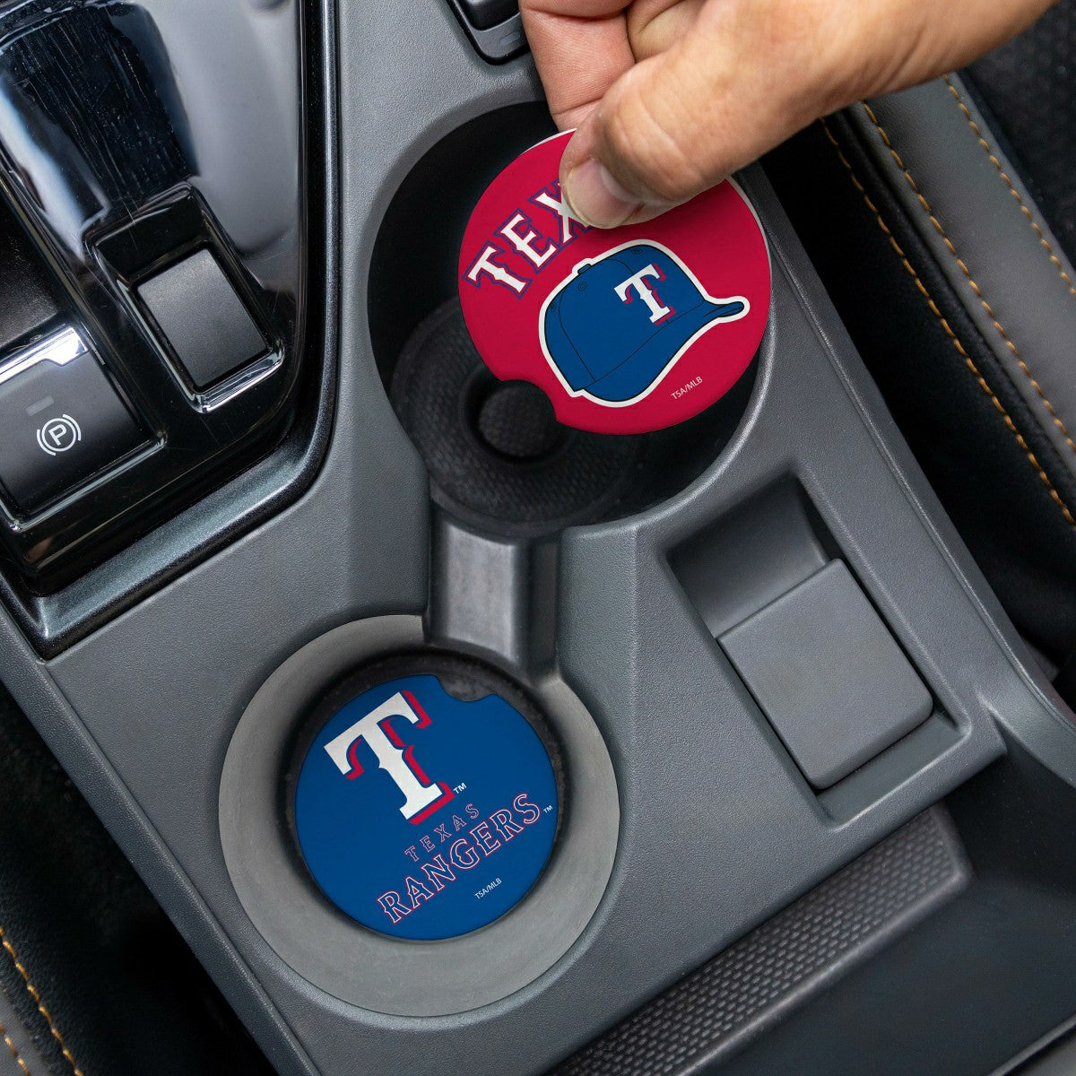 Texas Rangers Car Coaster Set, 2pc, MLB, Home