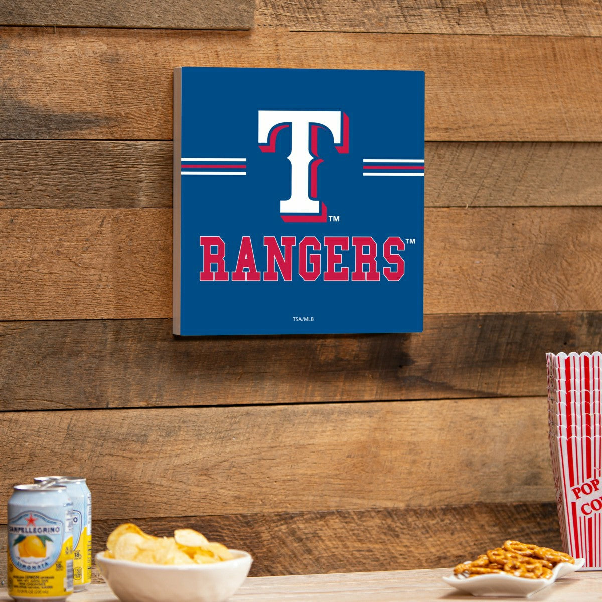 Texas Rangers Wood Wall Sign, 12x12, MLB, Home