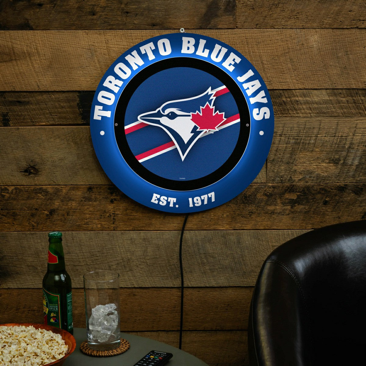 Toronto Blue Jays, Metal Lite, Round, MLB