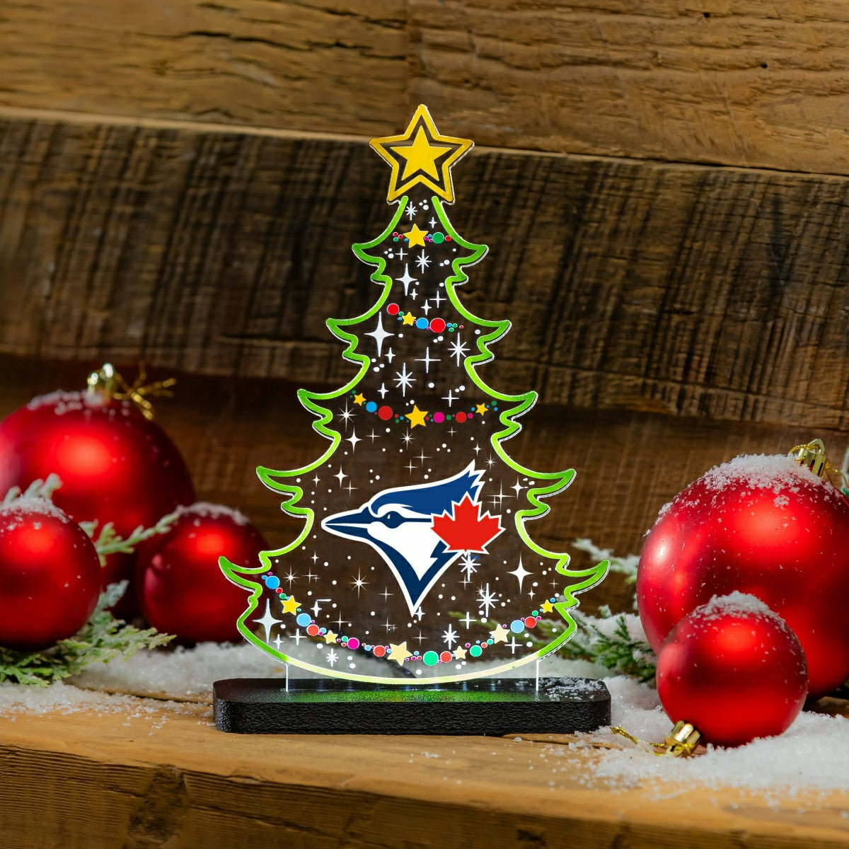 Toronto Blue Jays Baseball Holiday Tree Desklite LED Decor, MLB, Home