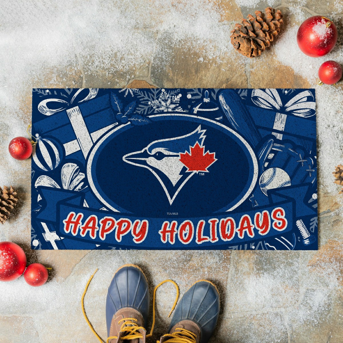 Toronto Blue Jays Holiday PVC Mat, 28"x16", MLB