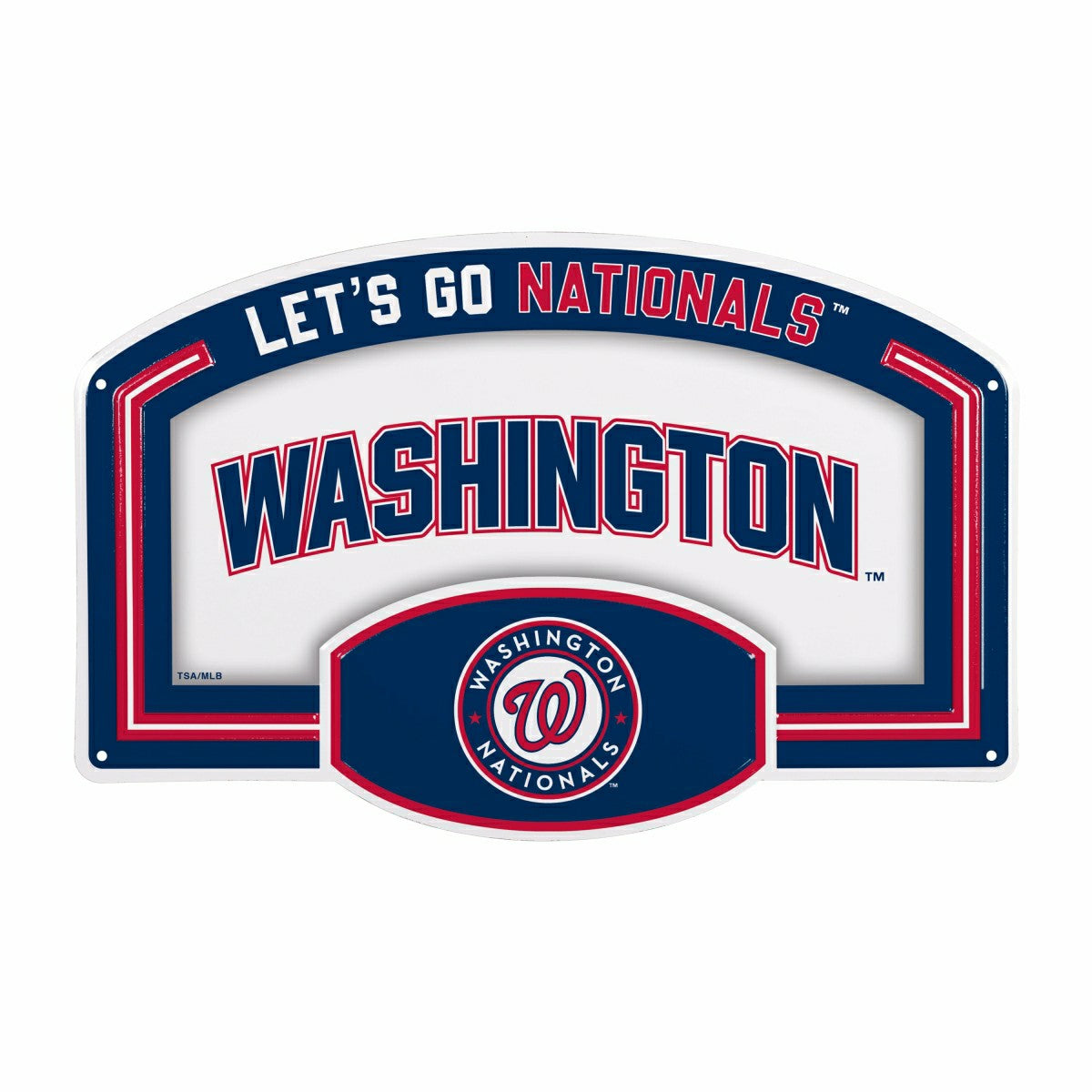 Washington Nationals USA Embossed Steel Wall Sign, 11" x 17", MLB, Home