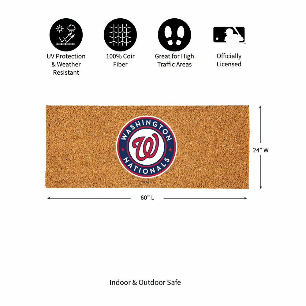 Washington Nationals Extra Large Full Color Coir Mat, 60"x24", MLB