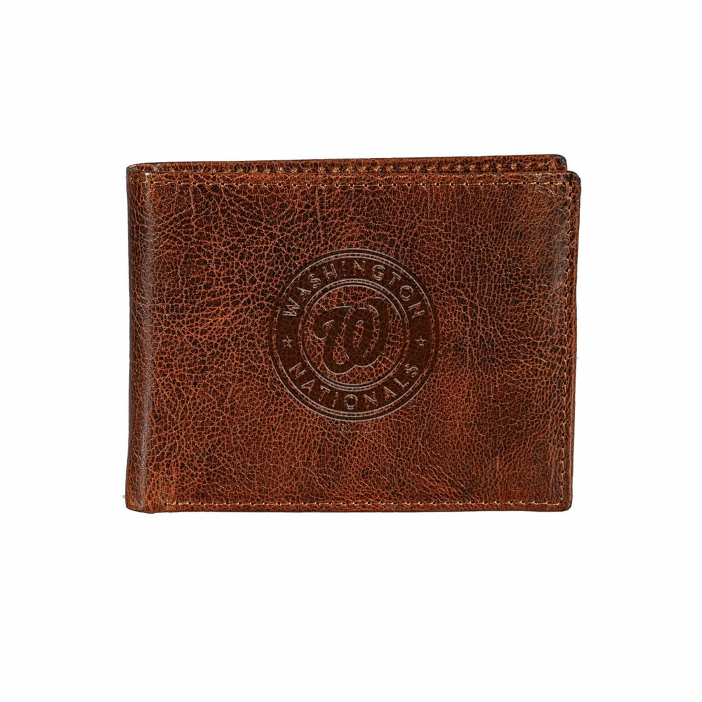 Washington Nationals, Embossed 100% Genuine Tumbled Leather Passcase B, MLB, Home
