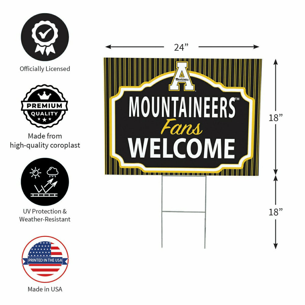 Appalachian State University Coroplast Yard Sign, "Fans Welcome", Collegiate, Home