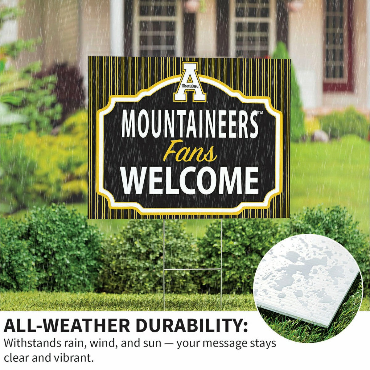 Appalachian State University Coroplast Yard Sign, "Fans Welcome", Collegiate, Home