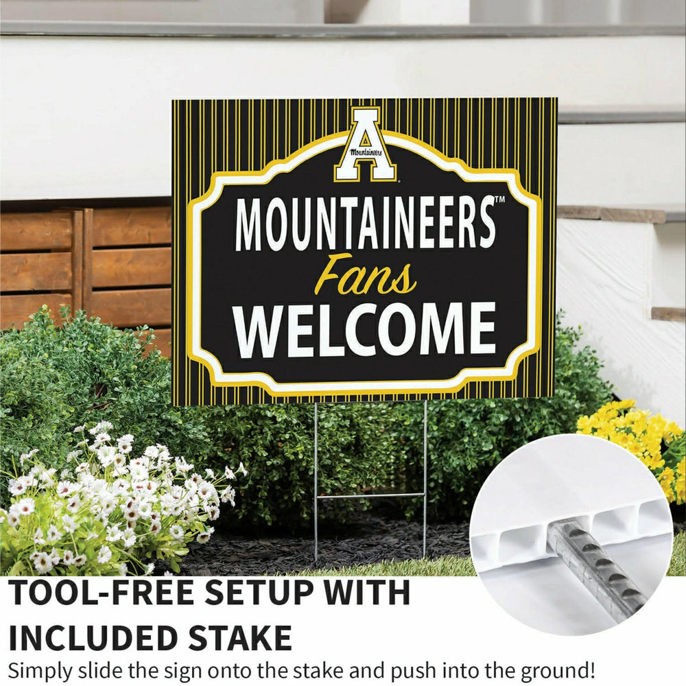 Appalachian State University Coroplast Yard Sign, "Fans Welcome", Collegiate, Home