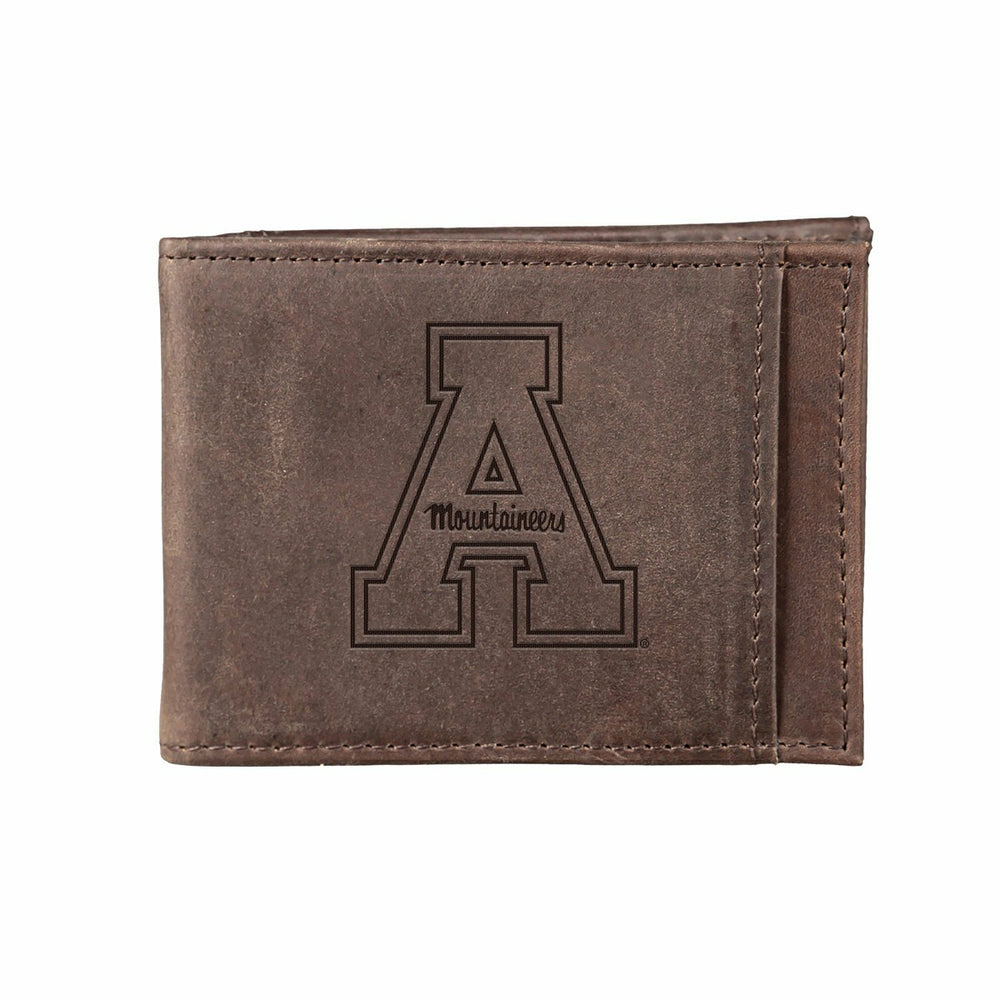 Front Pocket Wallet w/ RFID Blocking, Appalachian State, Brown, Collegiate, Home