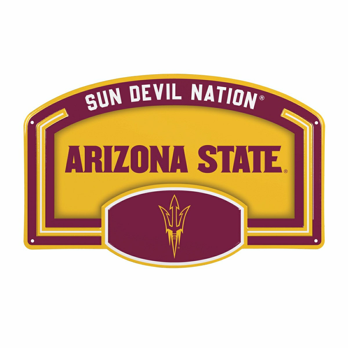 Arizona State University USA Embossed Steel Wall Sign, 11" x 17", Collegiate, Home