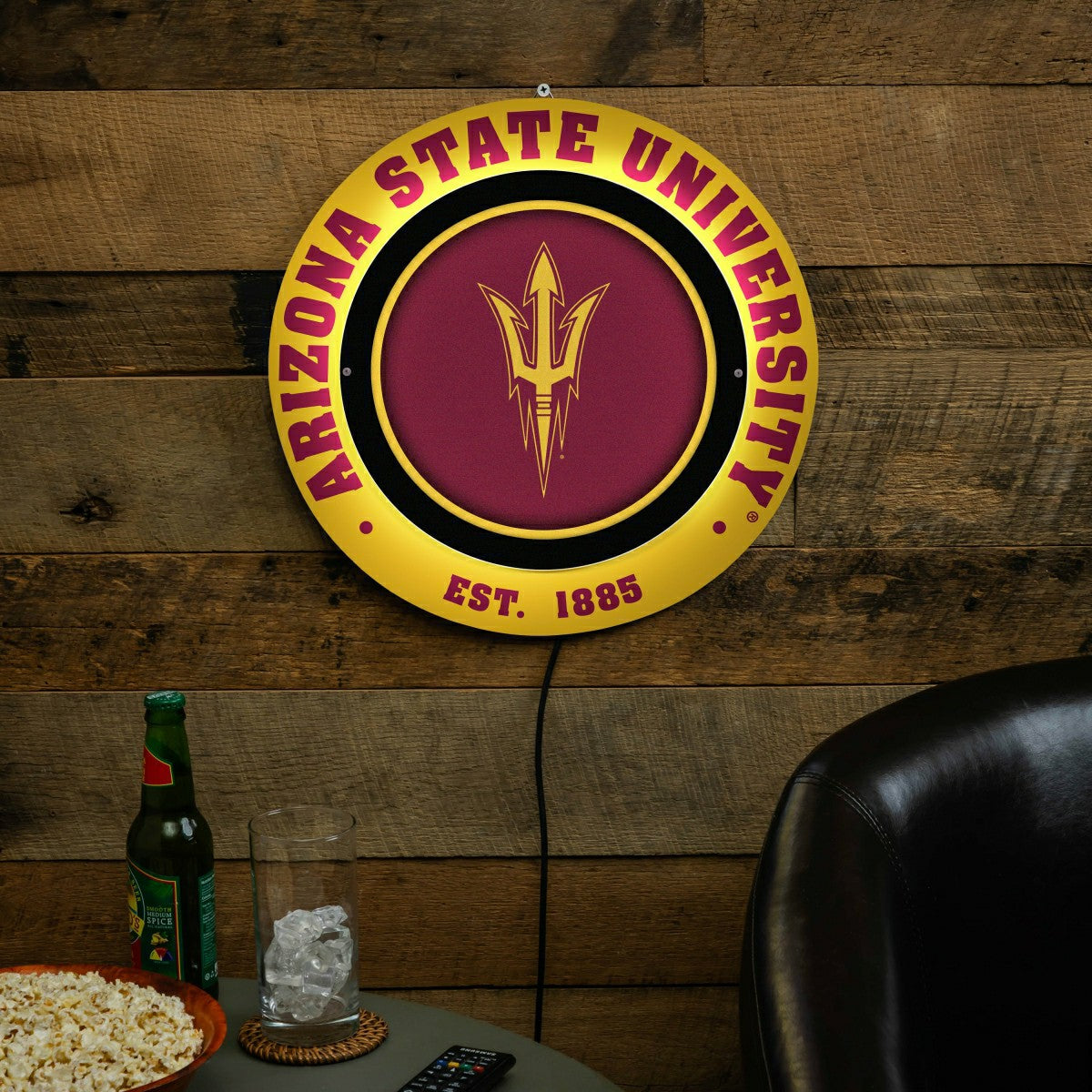 Arizona State University, Metal Lite, Round, Collegiate