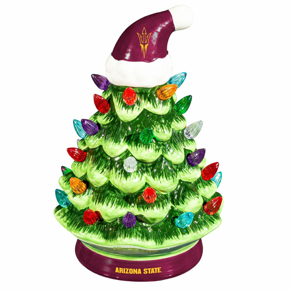 Arizona State University 8" LED Ceramic Christmas Tree, Collegiate, Home