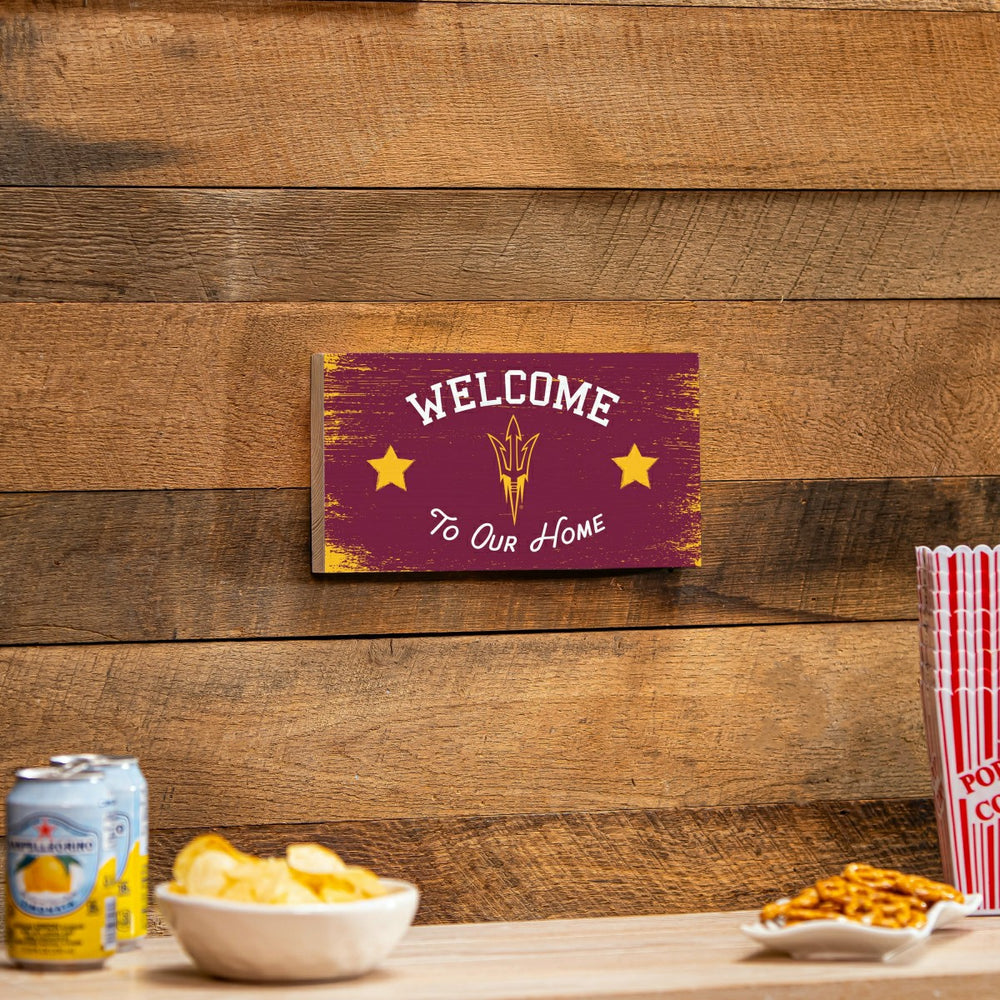 Arizona State University Wood Wall Sign, 6x11, Collegiate, Home