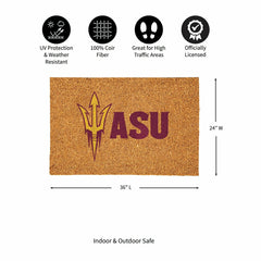 Arizona State University Large Full Color Coir Mat, 36"x24", Collegiate