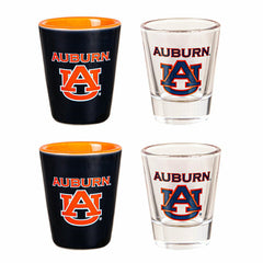 Auburn University 4-Piece Ceramic and Glass 2oz. Shot Glass Set, Collegiate, Home
