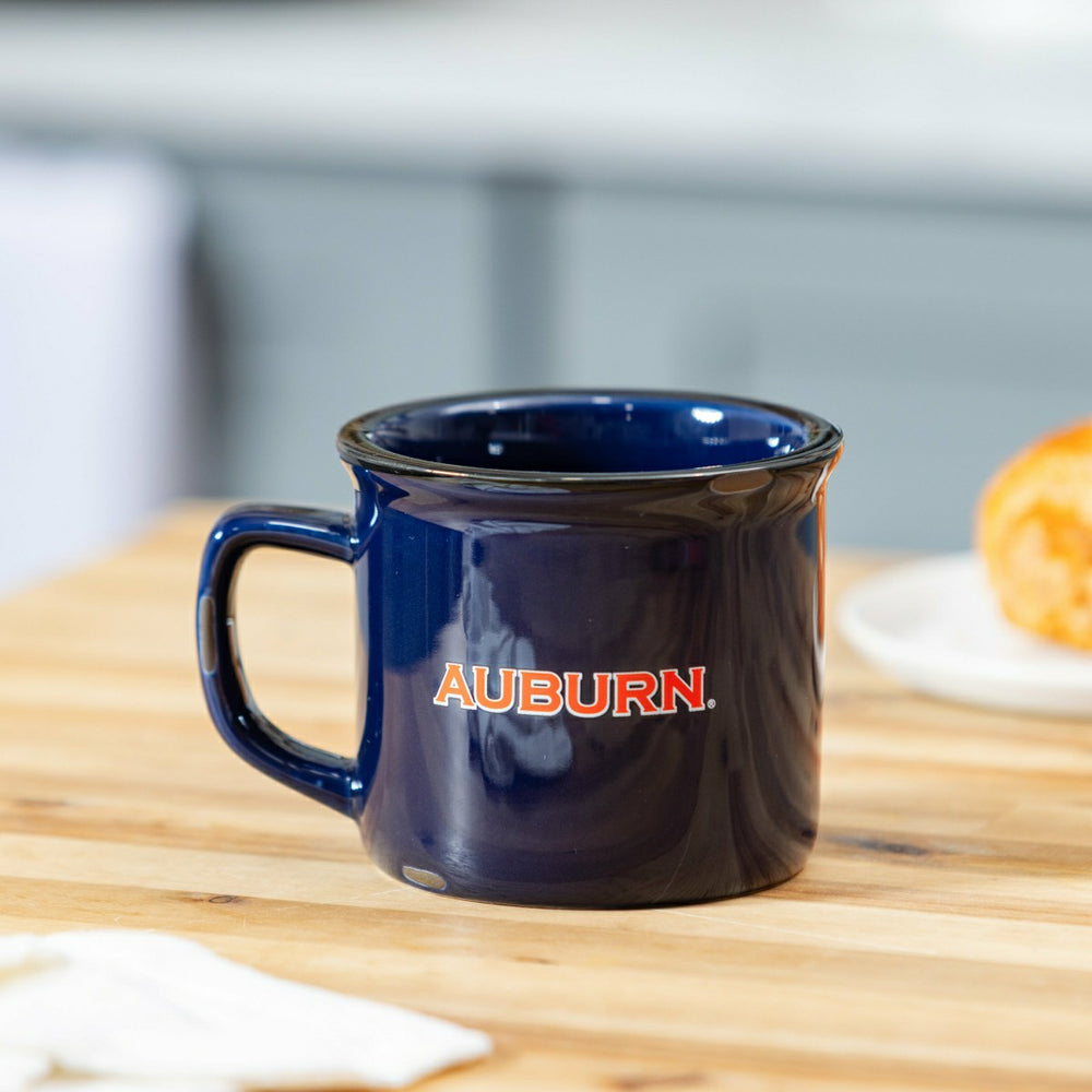 Auburn University Ceramic Camp Cup with Enamel Finish, 14oz, Collegiate, Home