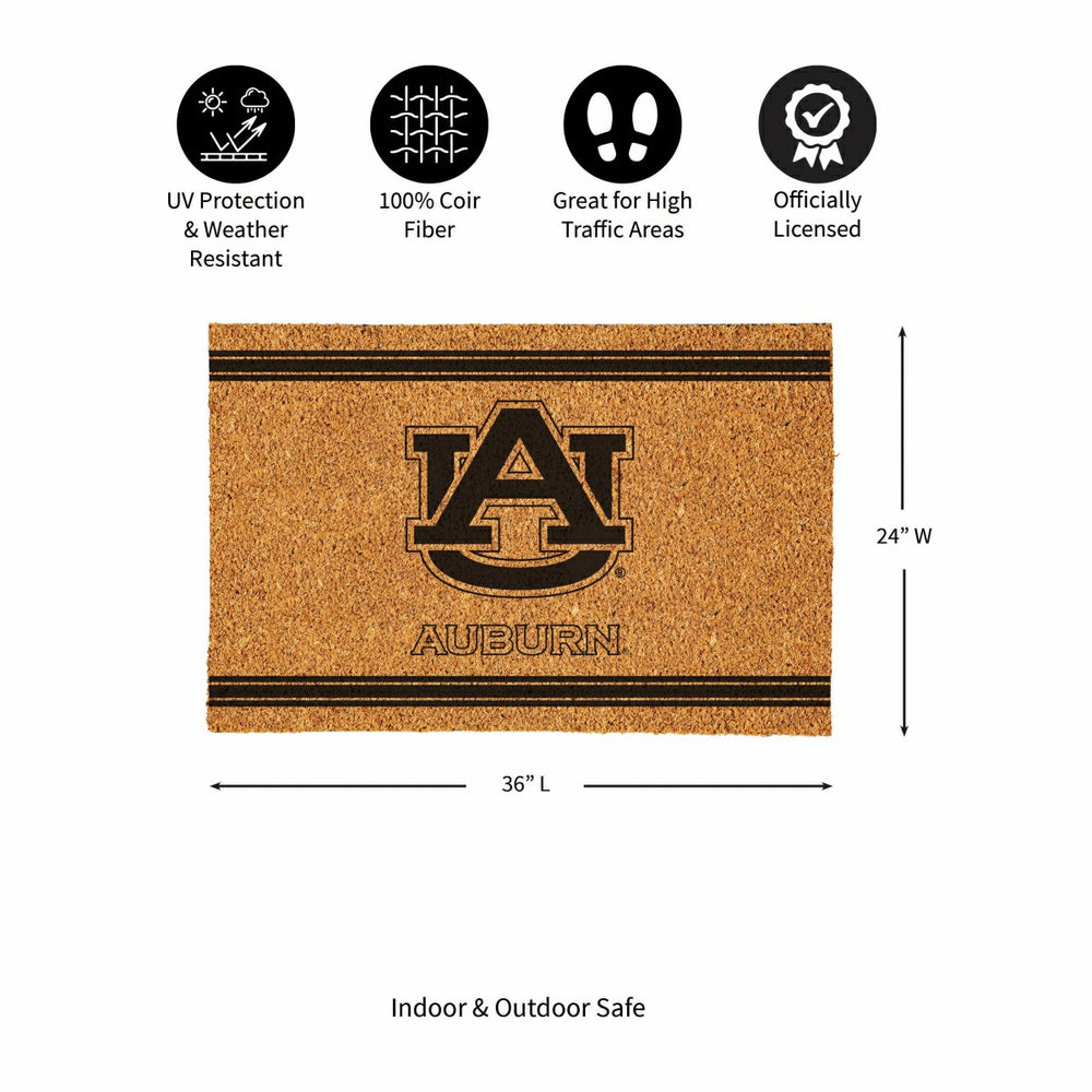 Auburn University Large One Color Coir Mat, 36"x24", Collegiate