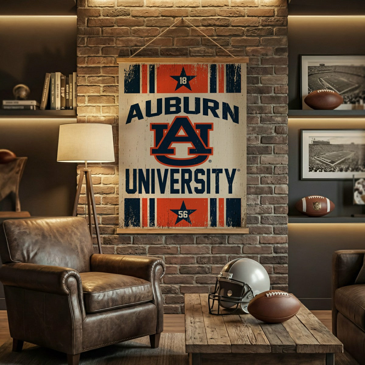 Auburn University, Canvas Wall Tapestry, Large, 54x36, Collegiate, Home