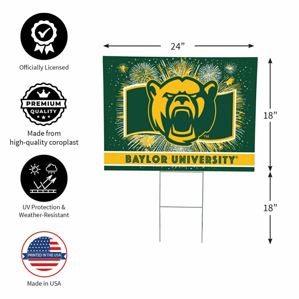 Baylor University Yard Sign, Patriotic, Collegiate, Home