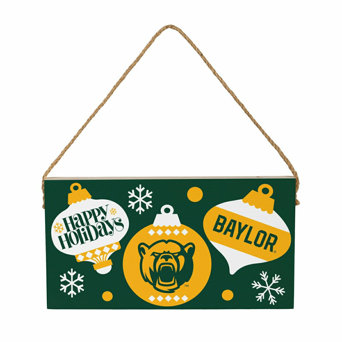 Baylor University Holiday Wood Wall Sign, 6x11, Collegiate, Home