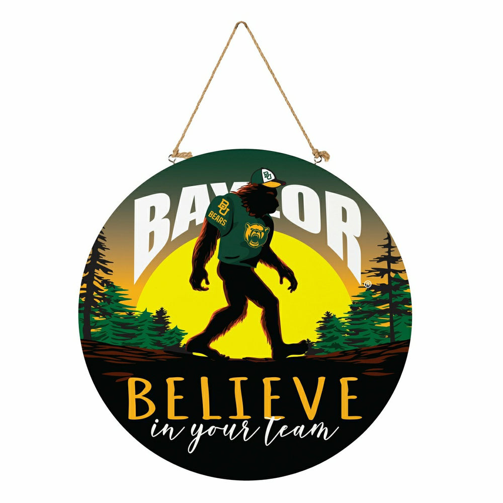 Baylor University Bigfoot Round Door Décor with Hanging Rope, 18x18, Collegiate, Home