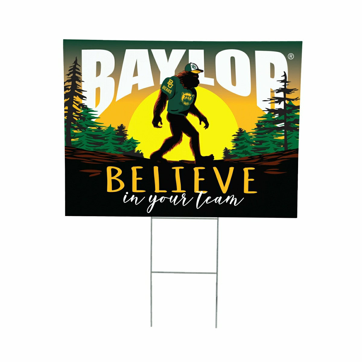 Baylor University Yard Sign, Bigfoot, Collegiate, Home