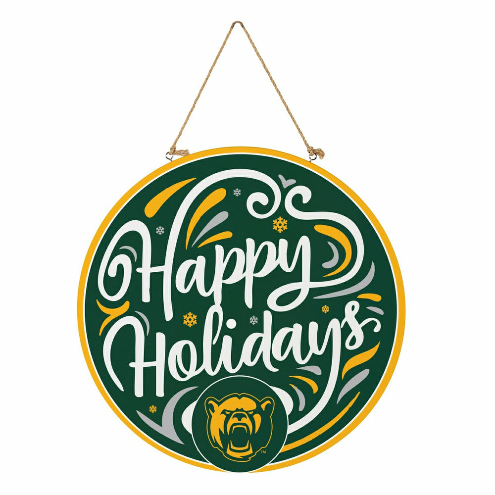 Baylor University Holiday Round Door Décor with Hanging Rope, 18x18, Collegiate, Home