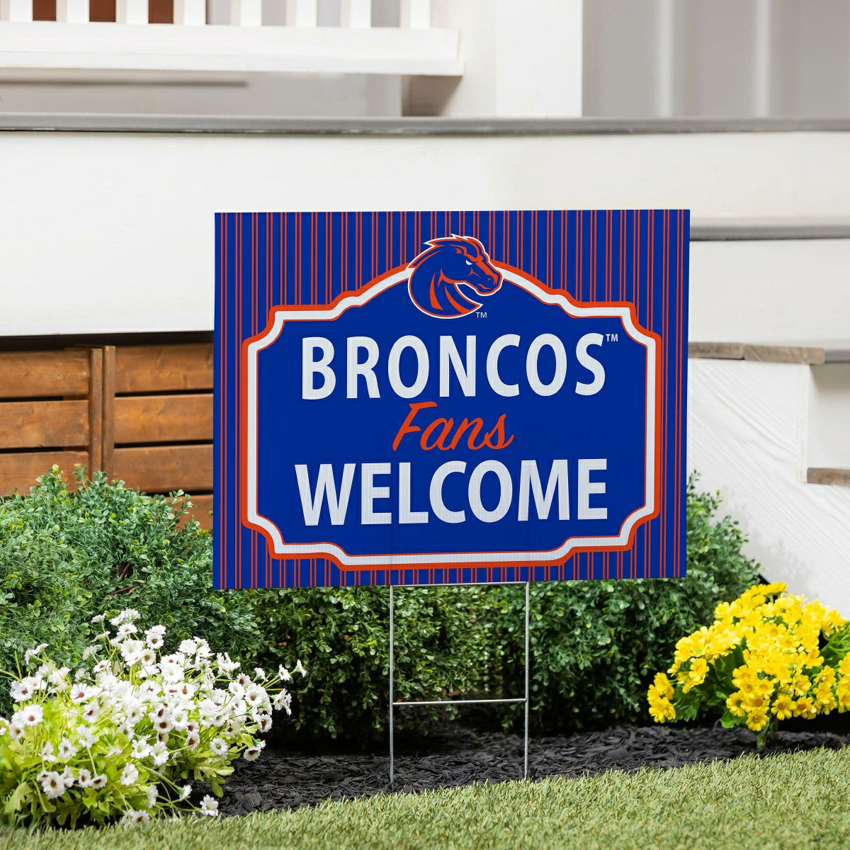Boise State University Coroplast Yard Sign, "Fans Welcome", Collegiate, Home