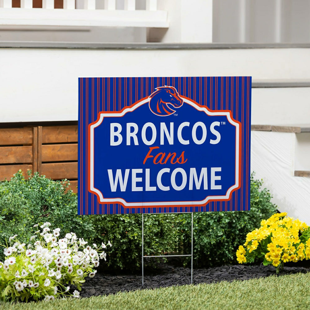 Boise State University Coroplast Yard Sign, "Fans Welcome", Collegiate, Home