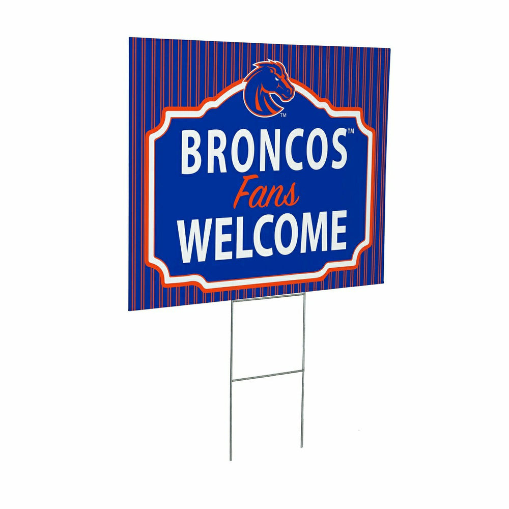 Boise State University Coroplast Yard Sign, "Fans Welcome", Collegiate, Home