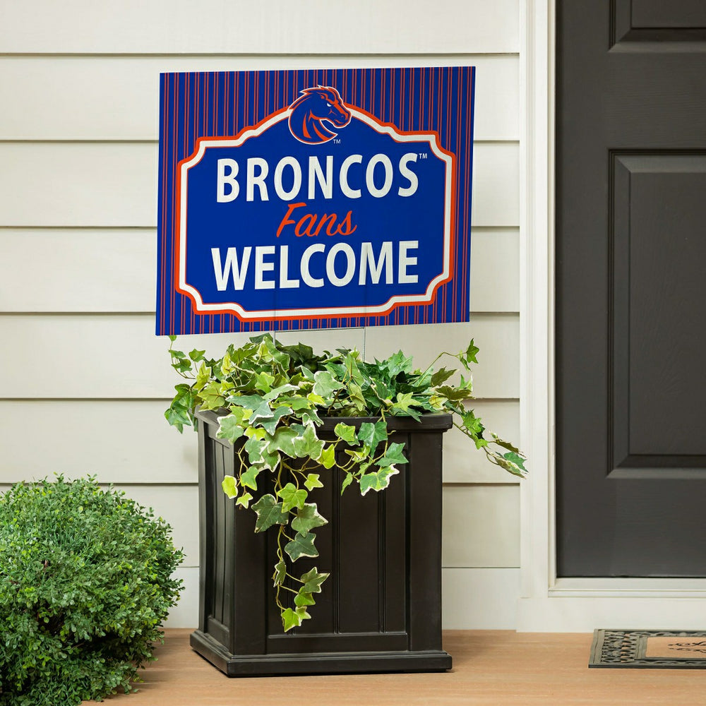 Boise State University Coroplast Yard Sign, "Fans Welcome", Collegiate, Home