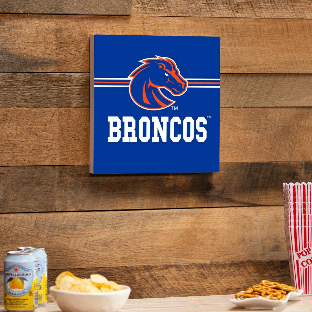 Boise State University Wood Wall Sign, 12x12, Collegiate, Home