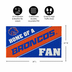 Boise State University, PVC Mat COLOR, Home of a Fan, Collegiate