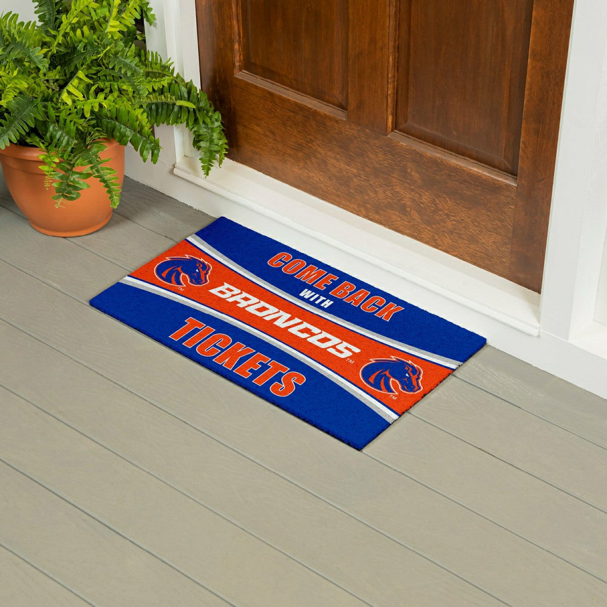 28" x 16" PVC Trapper Mat, Come Back with Tickets, Boise State Univers, Collegiate