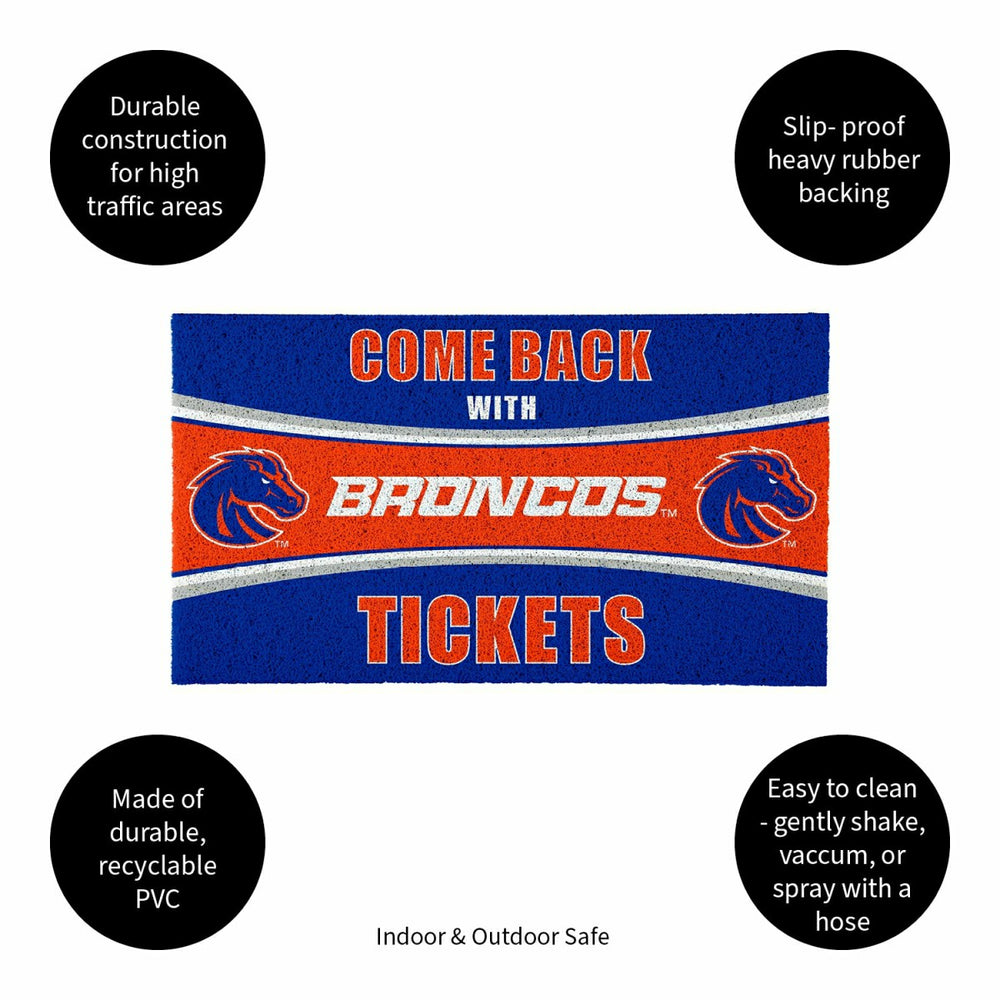 28" x 16" PVC Trapper Mat, Come Back with Tickets, Boise State Univers, Collegiate