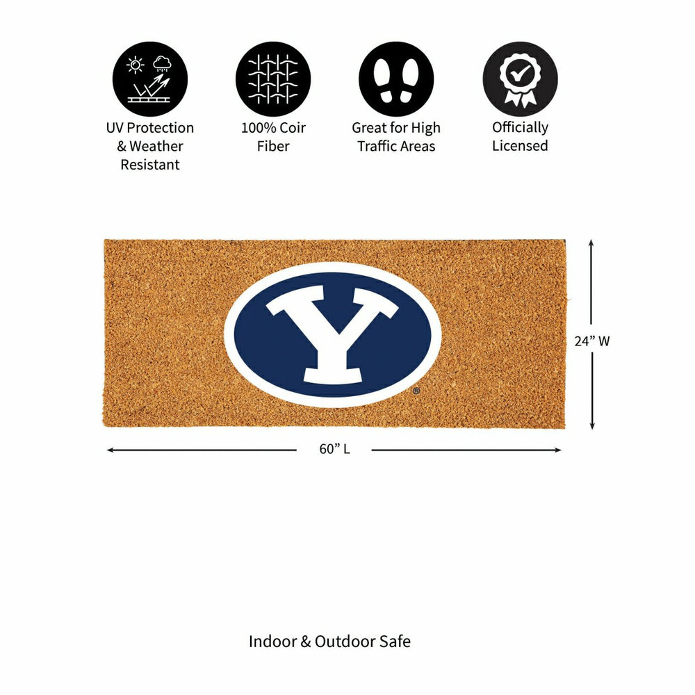 Brigham Young University Extra Large Full Color Coir Mat, 60"x24", Collegiate