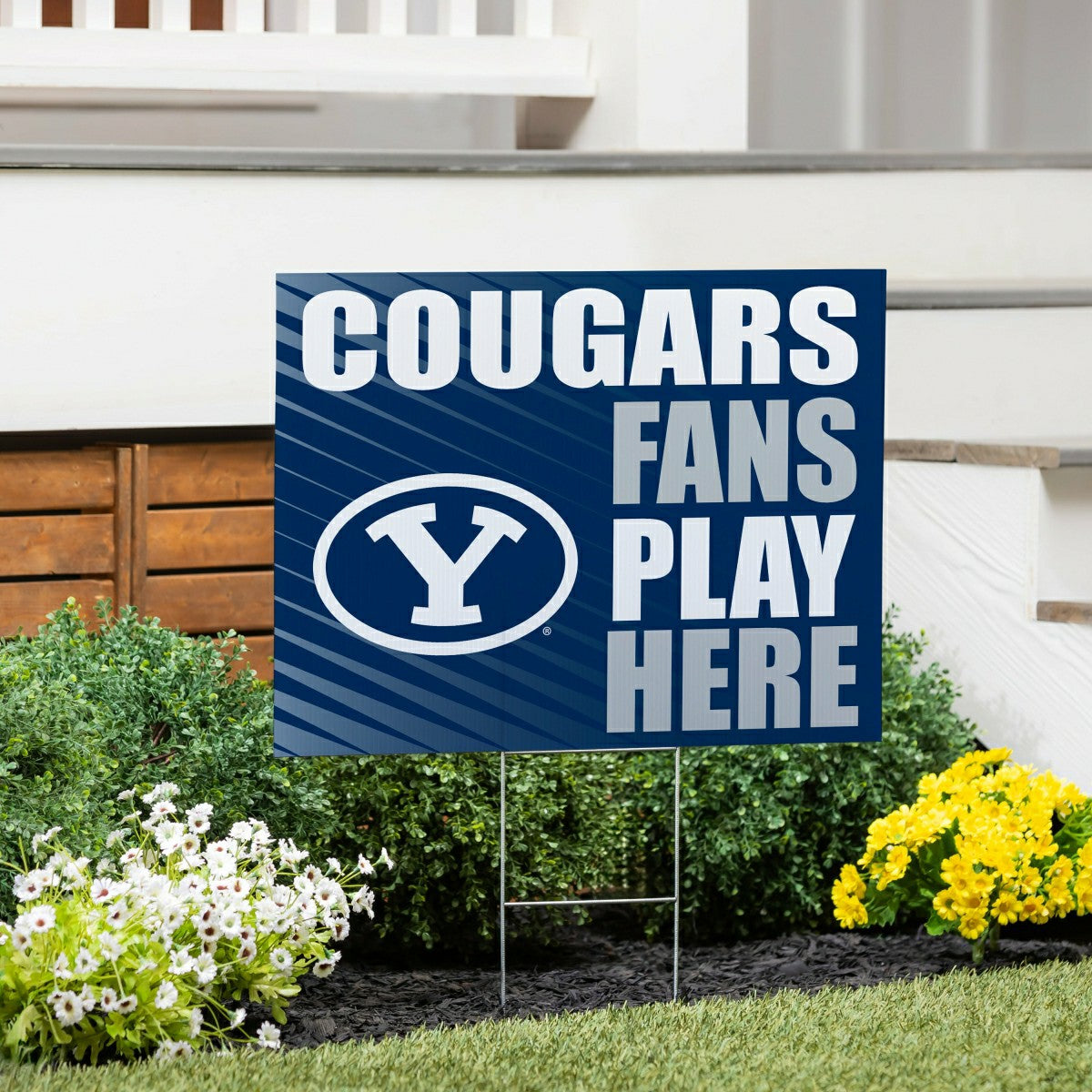 Brigham Young University Coroplast Yard Sign "Fans Play Here", Collegiate, Home