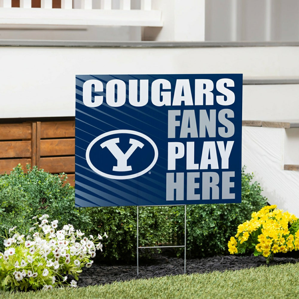 Brigham Young University Coroplast Yard Sign "Fans Play Here", Collegiate, Home