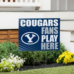 Brigham Young University Coroplast Yard Sign "Fans Play Here", Collegiate, Home
